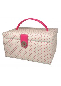 Medium Button It Workbox Cream Polka Dot 