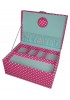 Sewing Box Hot Pink White Polka Dot