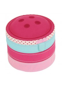 Button Novelty Three Tired Swivel Sewing Box