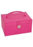 Medium Pink Sewing Box With Green Lining