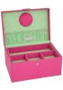 Medium Pink Sewing Box With Green Lining